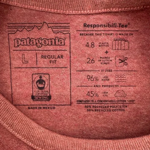 Patagonia Womens L/S '73 Skyline Responsibili-Tee Size L Rosehip Outdoor Graphic - Picture 2 of 11